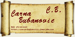 Čarna Bubanović vizit kartica